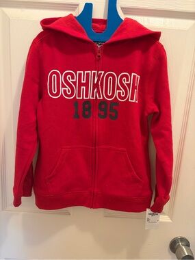 OshKosh B’gosh Boys Red Zip-Up Hoodie Size 7 NWT OSHKOSH 1895